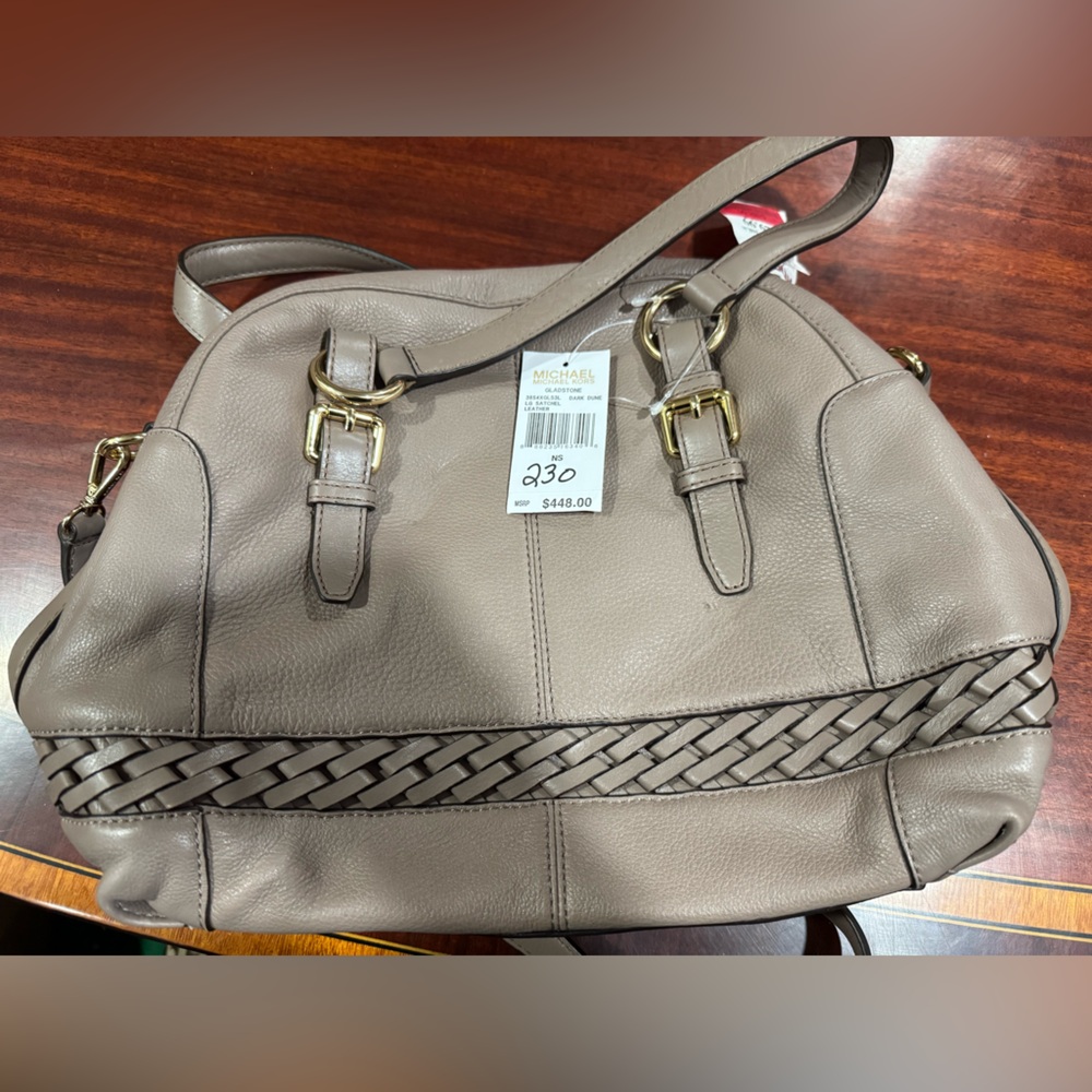 Michael Kors Tan Shoulder Bag with Braided Trim Women’s large purse